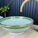 Emerald Green 14k Gold Rim Washbasin Sink Handcrafted, Luxury Modern ...