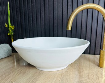 Raw Clay Sink Handcrafted Bathroom - Traditional Raw Clay Washbasin - Mid Century Antique Basin sink