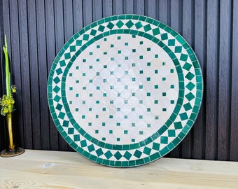 Piano del tavolo in mosaico verde, piano del tavolo rotondo Solide, Personalizza il tuo piano del tavolo Patio Fourniture all'aperto, piano del tavolo Zellige