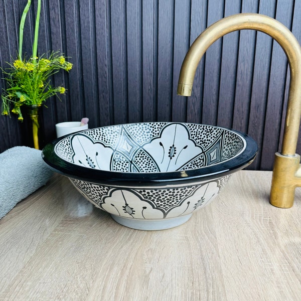 Black Washbasin sink handpainted, Custom your sink colors, Modern luxury bathroom vessel sink, counter top or undermount basin sink