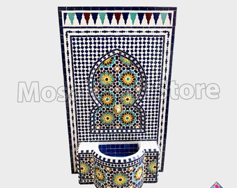 Water Fountain Handcrafted from Mosaic Tiles for Garden, Patio and Terrace decoration