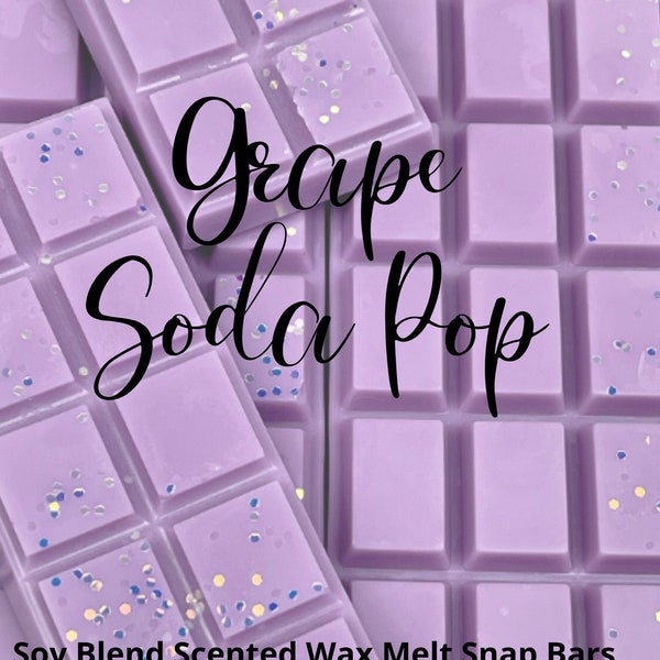 Grape Soda Pop Scented Wax Melts Soy Blend, Highly Scented