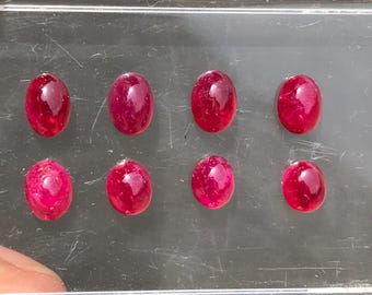 Unheated Red Ruby Natural Ruby Cabochon 7x5mm Oval shape Flat Back gemstones Untreated Ruby 8.92 ct Morogoro mines Tanzania Ruby from Africa