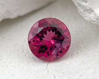 Natuurlijke toermalijn ronde edelsteen van 7 x 7 mm natuurlijke rubellite kleurtint toermalijn 1,27 karaat losse roze toermalijn rond geslepen edelsteenring