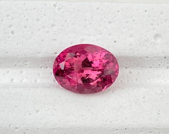 2 kt natuurlijke rubellietroze toermalijn | Ovale 9 x 7 mm roze edelsteen | Levendige roze toermalijn rijke fuchsia facetgeslepen steen Voor ring