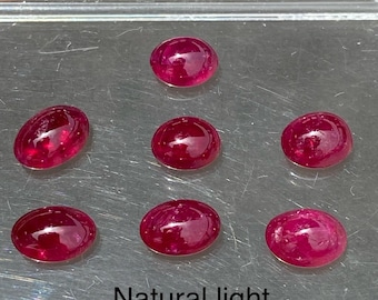 Onverwarmde rode robijn natuurlijke robijn cabochon 7,36 kts veel ovale vorm platte edelstenen onbehandelde robijn Morogoro-mijnen Tanzaniaanse robijn uit Afrika