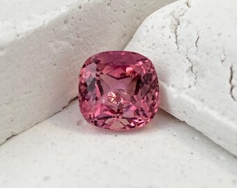 Natuurlijk roze toermalijn vierkant kussen 7 mm losse edelsteen natuurlijke toermalijn kussen geslepen 1,80 karaat gefacetteerde edelsteen