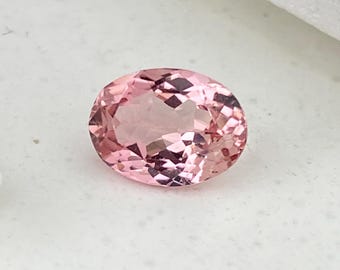 1,36 kt natuurlijke babyroze toermalijn 8 x 6 mm ovaal geslepen gefacetteerde edelsteen | Natuurlijke losse edelsteen toermalijn voor het maken van sieraden Lichtroze toermalijn