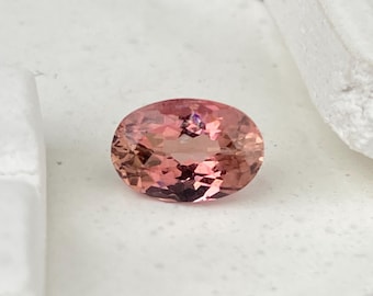 1,41 kt perzikroze toermalijn edelsteen gefacetteerde steen 8 x 6 mm ovaal geslepen natuurlijke edelsteen | Losse onverwarmde toermalijnsteen voor ring of hanger