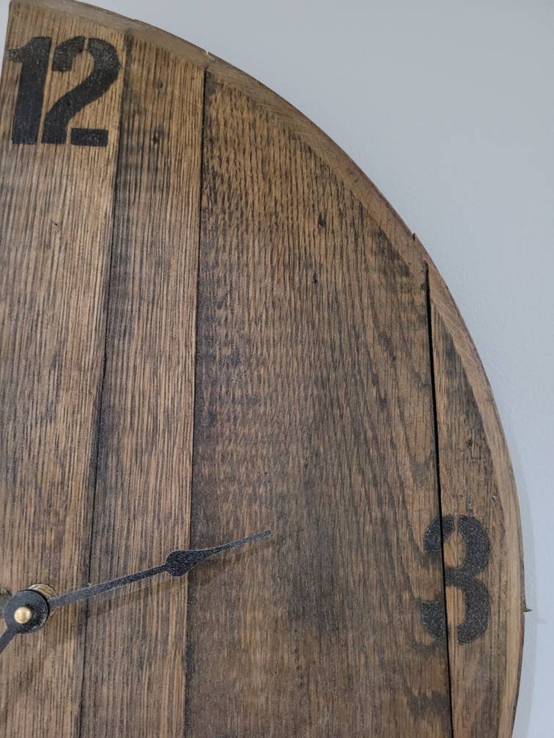 Bourbon Barrel Wall Clock Hanging Clock Barrel Top Etsy