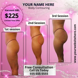 Ulotka BODY CONTOURING, szablon Canva pro, spa dla ciała, konturowanie ciała, ulotka o konturowaniu, ulotka do mediów społecznościowych, rzeźbienie ciała