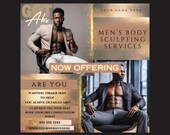 Men's Body Sculpting Flyer, Fitness Template Canva Pro