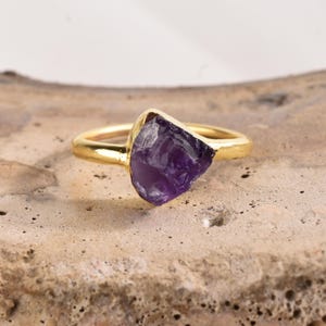 Raw Amethyst Ring: Gold Filled & Sterling Silver, Fine Jewelry