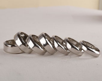 Custom Engraving Men Women Silver Shiny Tungsten Carbide Wedding Band Ring Set. Choose Width from 2mm,3mm, 4mm, 5mm, 6mm, 7mm, 8mm, 9mm,10mm