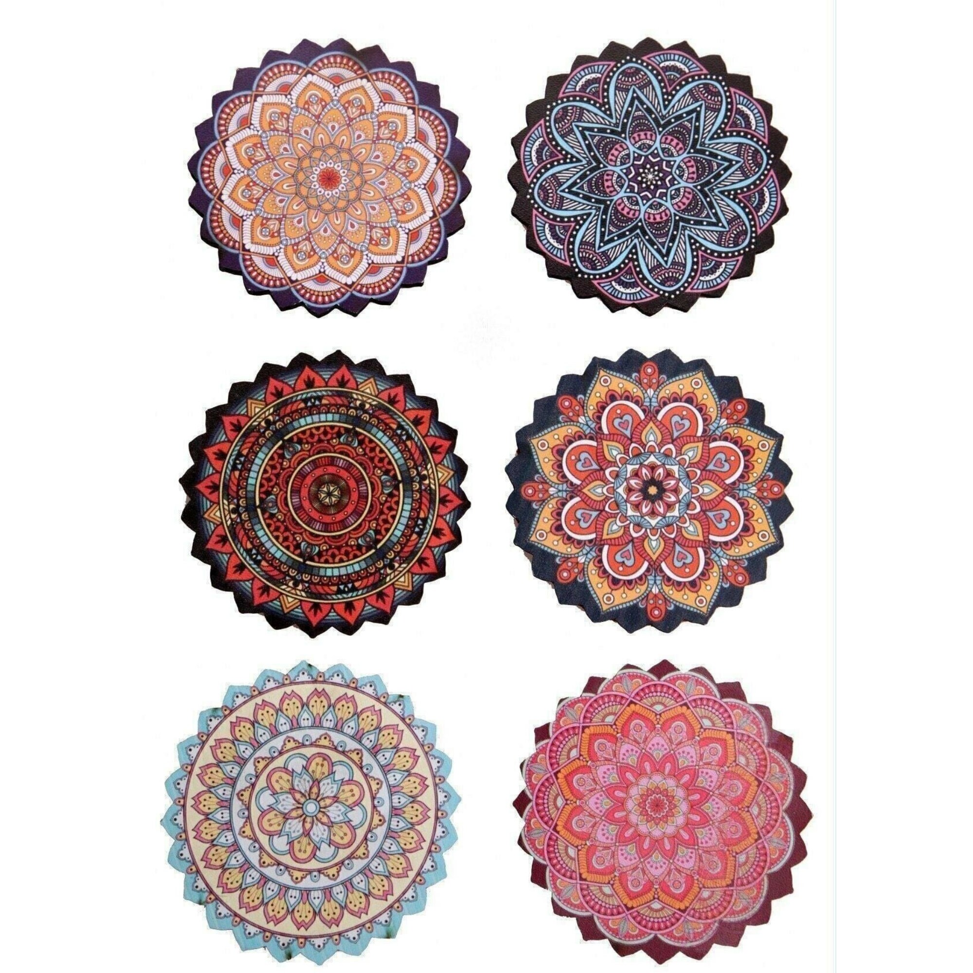 6 Pieces Tile Patterned Coasters Etsy