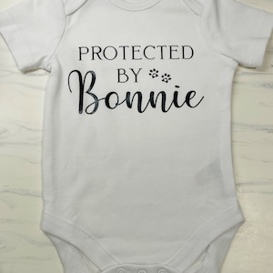 Personalised Pet protector baby vest,personalized Baby vest,Dog Baby vest,Pet baby vest, pet best friend baby vest, dog baby gift,baby gift