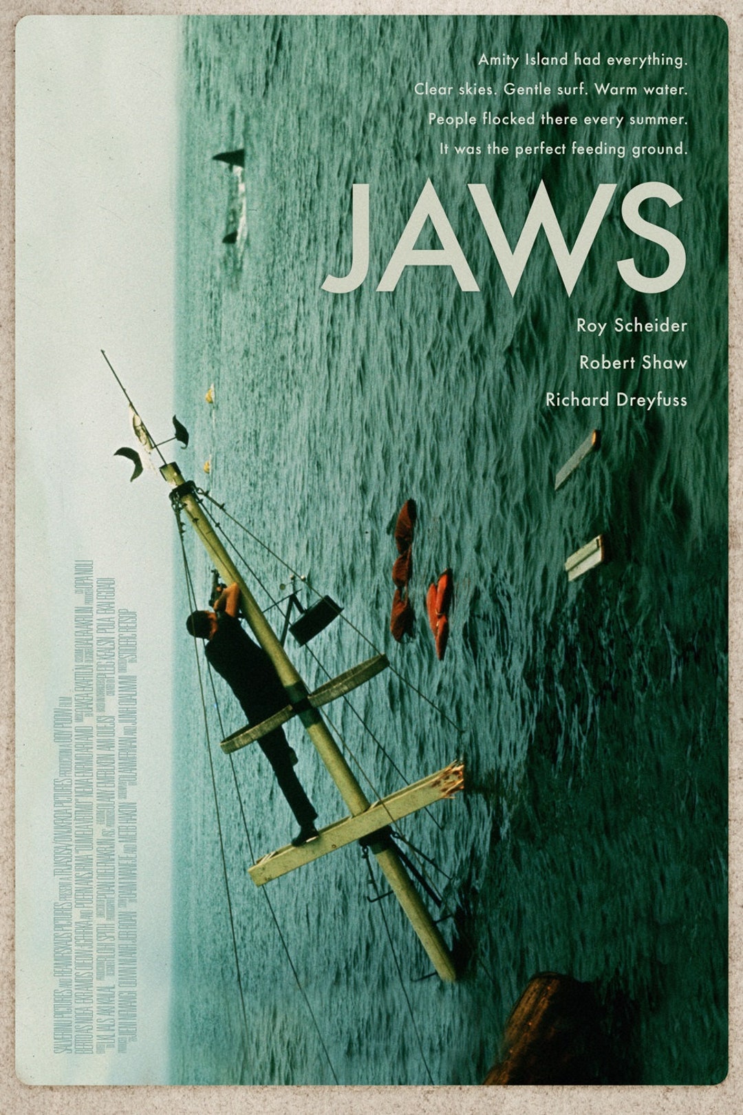 Jaws Filmplakat Druck – Martin Brody & Quint Gegen Den Weißen Hai, 8.5x11 Zoll
