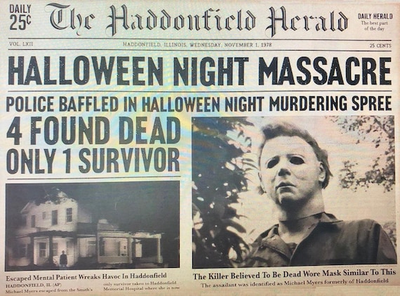 1978 Halloween Haddonfield Herald Halloween Night Massacre