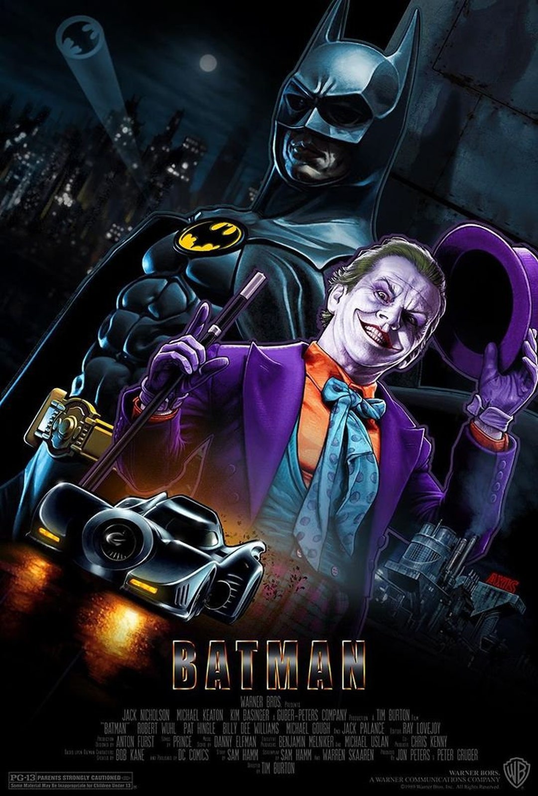 1989 Batman Movie Poster Print Michael Keaton DC - Etsy España
