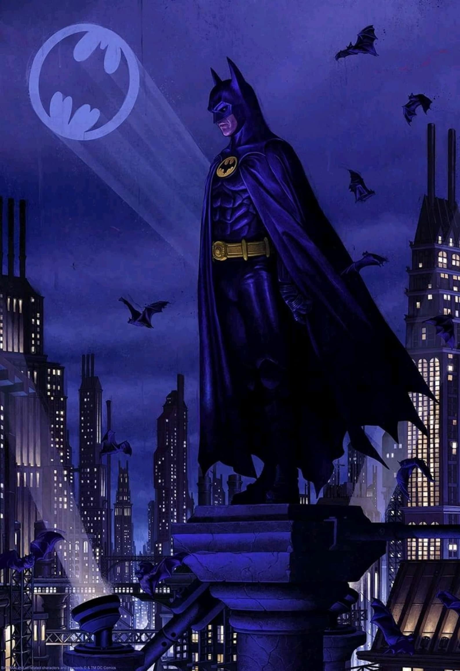 1989 Batman Movie Poster Print Michael Keaton DC Etsy