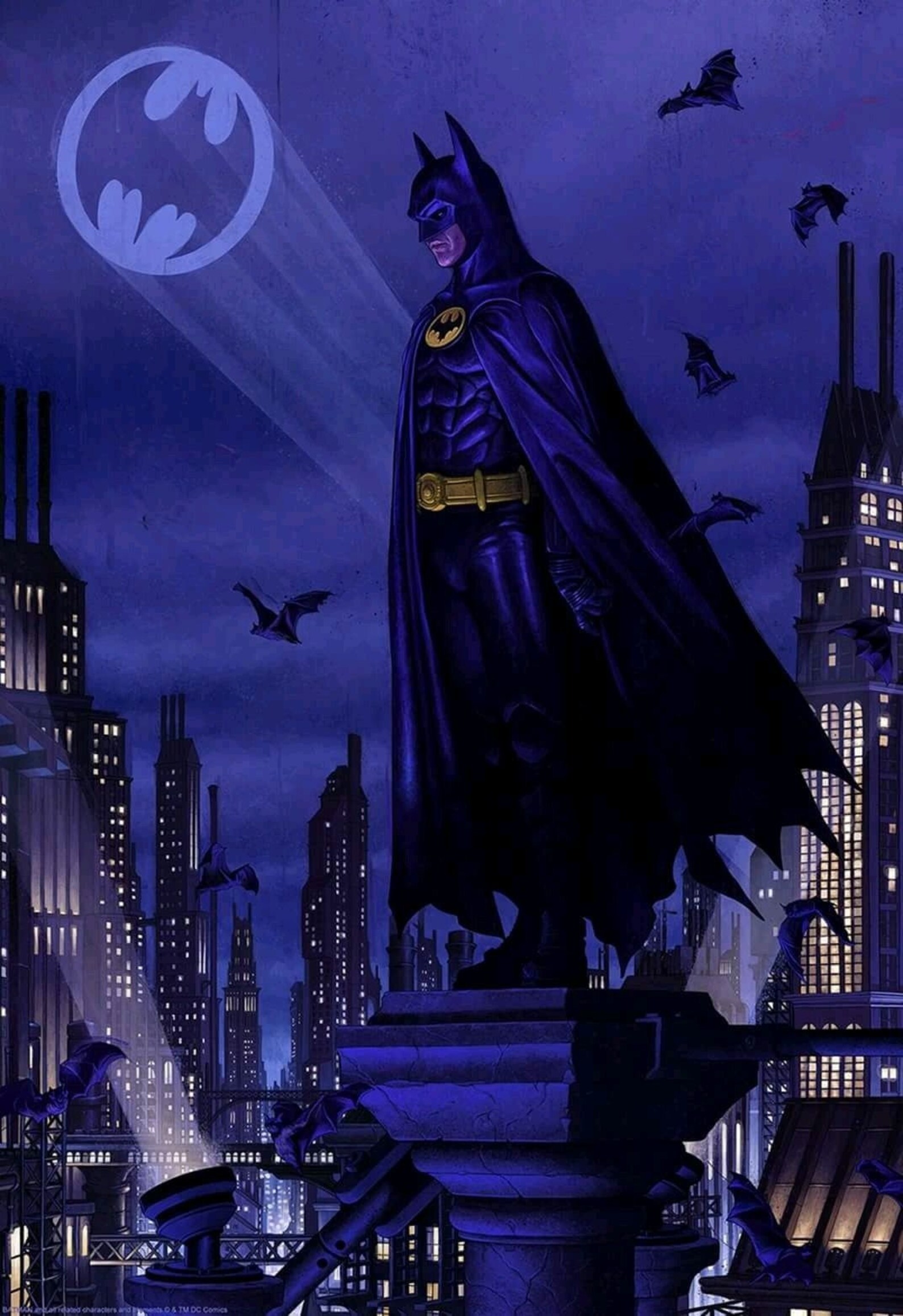 thumbnail image 2 of 1989 Batman Movie Poster – Michael Keaton – DC Comics Gotham City – 8.5x11 Reproduction 2 of 5