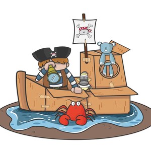 Pirate Adventure Art Print: Playful Kids&#39; Room Decor (Digital Download)