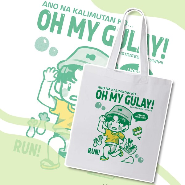 Oh My Gulay Filipino White Tote Bag Grocery Shopping