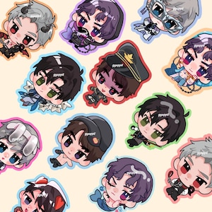 Love Otome Deepspace Glitter Stickers Sylus Xavier Zayne Rafayel Caleb