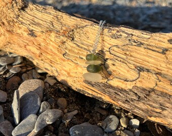 Genuine North Devon Seaglass Pendant, Green stacked Seaglass, white, blue, green eco, recycled, gift, present, birthday,
