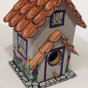 Detailed Unique Hand-Painted Birdhouse