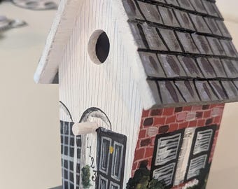 Custom Hand Painted Birdhouse whimsical representation of YOUR house