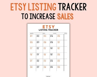 Etsy Tracker Printable Etsy Listing Tracker Habit Tracker For Etsy