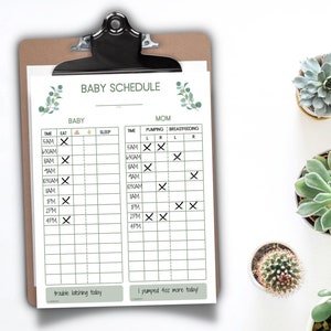Baby Schedule Template | Feeding Schedule | Feeding Tracker | Baby Log | Pumping Log | Breastfeeding Log | Baby Chart