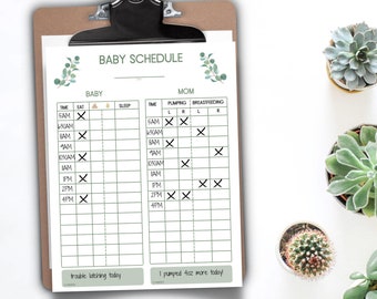 Baby Schedule Template | Feeding Schedule | Feeding Tracker | Baby Log | Pumping Log | Breastfeeding Log | Baby Chart