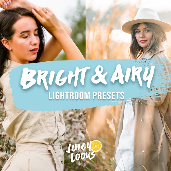 LIGHT AND AIRY Lightroom Presets for Mobile and Desktop Lightroom, Bright Presets, Natural Light Photo Filter, Instagram Editing