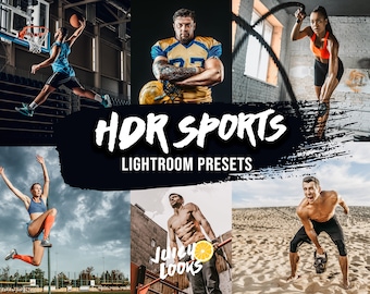 7 HDR Sports Lightroom Presets, Mobile & Desktop, Bundle, Photo Filters, Overlay for Sports Photography, Football, Basketball, Fitness
