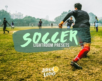 7 Soccer Lightroom Presets Mobile & Desktop, Filters, Overlay, Sports Photography