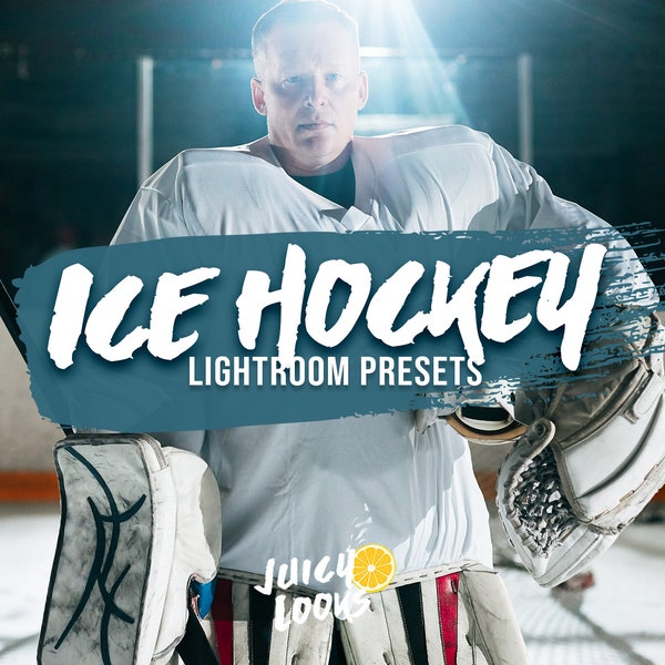 7 Ice Hockey Lightroom Presets, Mobile & Desktop, Filters, Lightroom Overlay, Sport, Hockey Photography