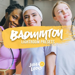 Badminton Lightroom Presets | 7 Mobile + 7 Desktop | Sports Photo Editing | Quick Install | DNG + XMP | Juicy looks