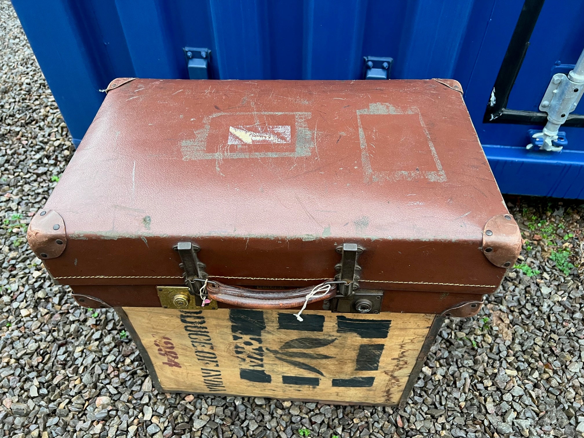 20th Century Revelation Expanding Leather Suitcase, 1920s for sale