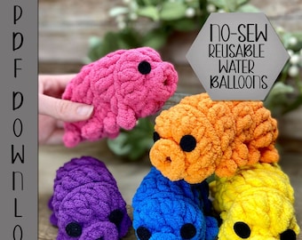 PDF Wasserbärbär Wiederverwendbare Wasserballon Ohrringe Schlüsselanhänger Amigurumi Häkelanleitung ARSerendipityDesigns