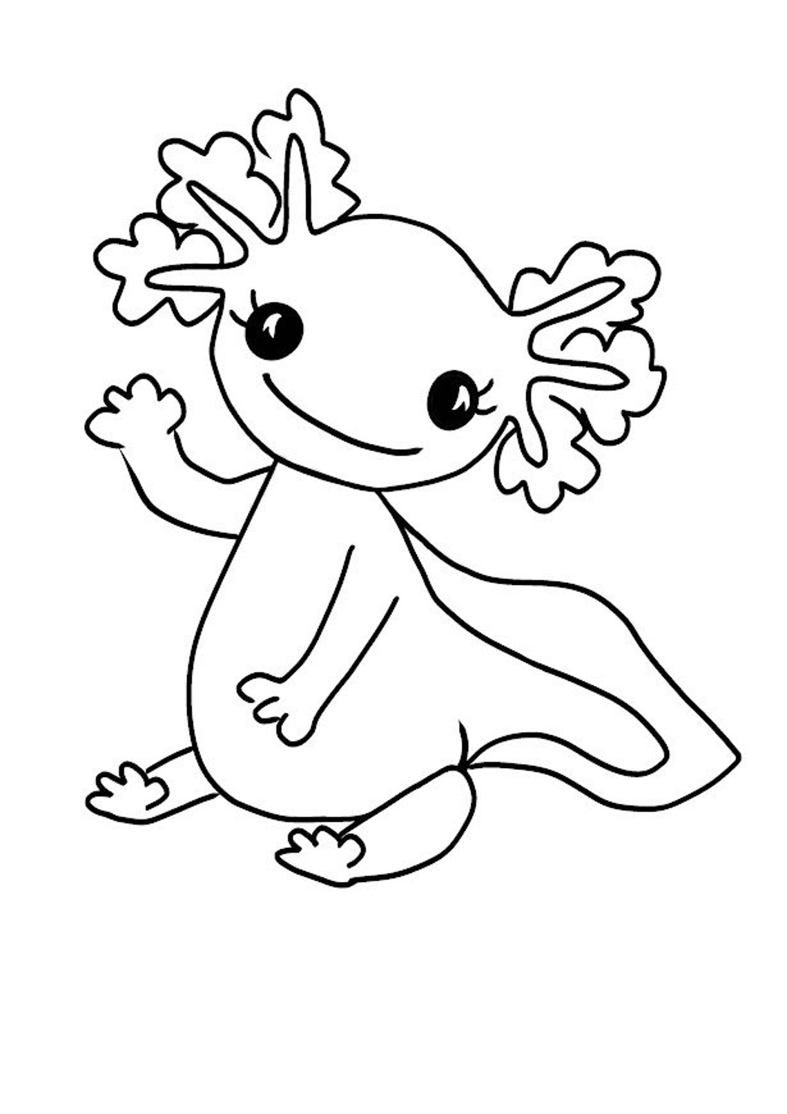 Axolotl PDF Printable Coloring Page - Etsy