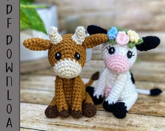 PDF Mini Cow Crochet Pattern ARSerendipityDesigns