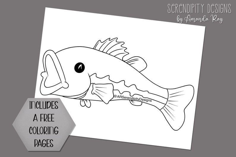Largemouth Bass PDF Printable Greeting Card - Etsy