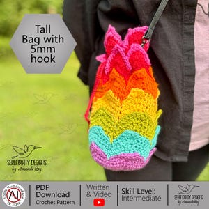 PDF + VIDEO Fireball Bag Crochet Pattern: DND Dice Pouch, Satchel, Crossbody Bag ARSerendipityDesigns image 11