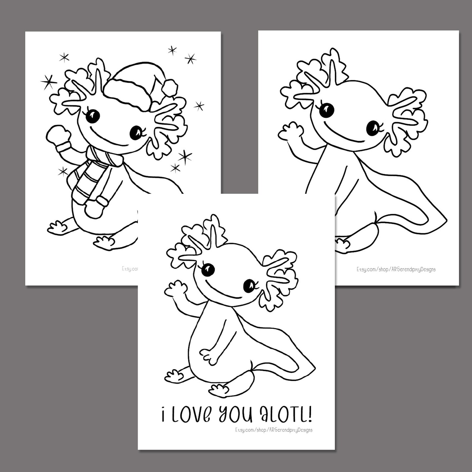 Axolotl PDF Printable Coloring Page - Etsy