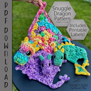 PDF Snuggle Dragon Pocket Dragon Crochet Pattern ARSerendipityDesigns