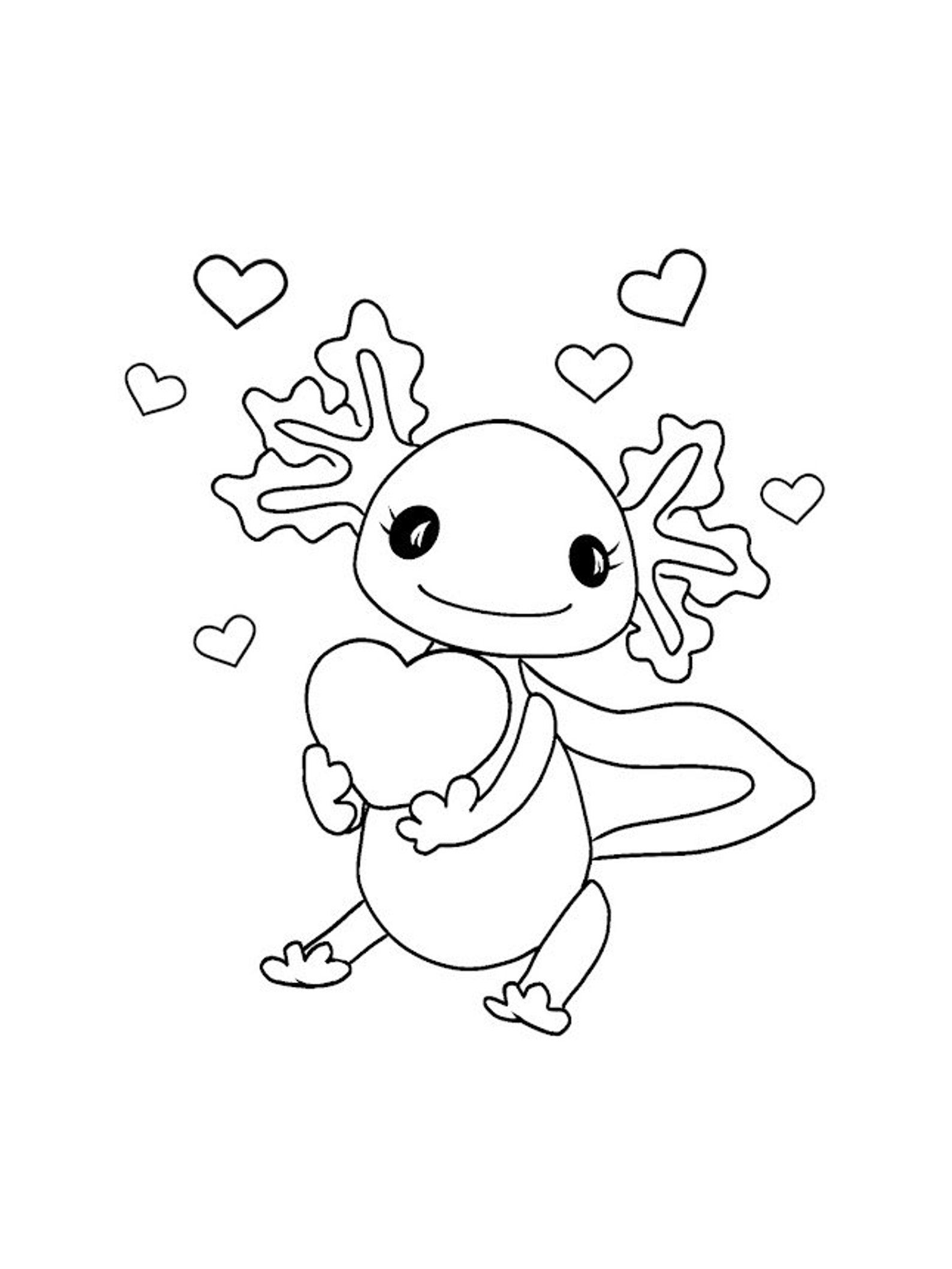 Buy Axolotl PDF Printable Coloring Page Online in India - Etsy