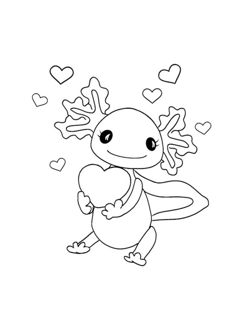 Axolotl PDF Printable Coloring Page - Etsy