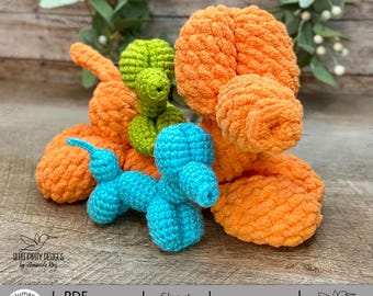 Schema PDF per mini cane a palloncino all'uncinetto: senza cuciture, ornamento, portachiavi, peluche, facile, amigurumi, regalo ARSerendipityDesigns